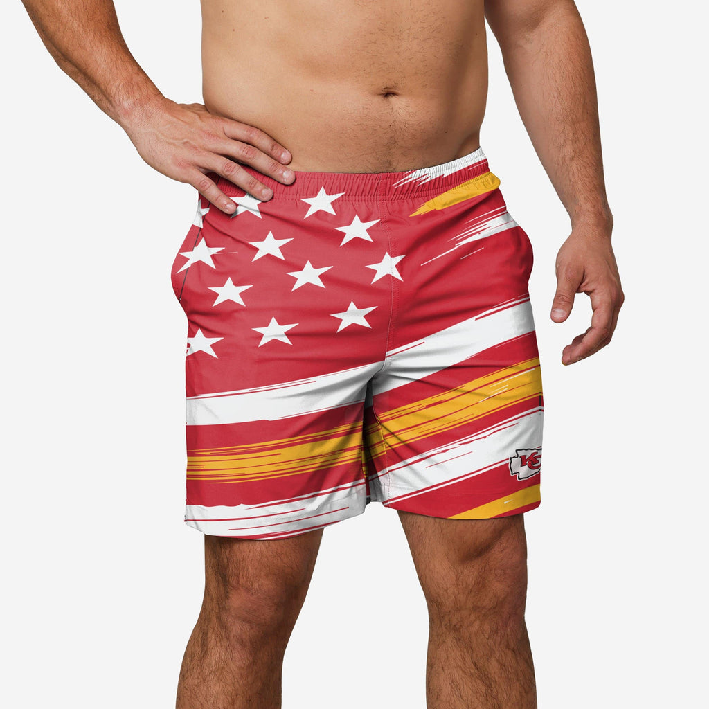 Kansas City Chiefs Americana Swimming Trunks FOCO S - FOCO.com