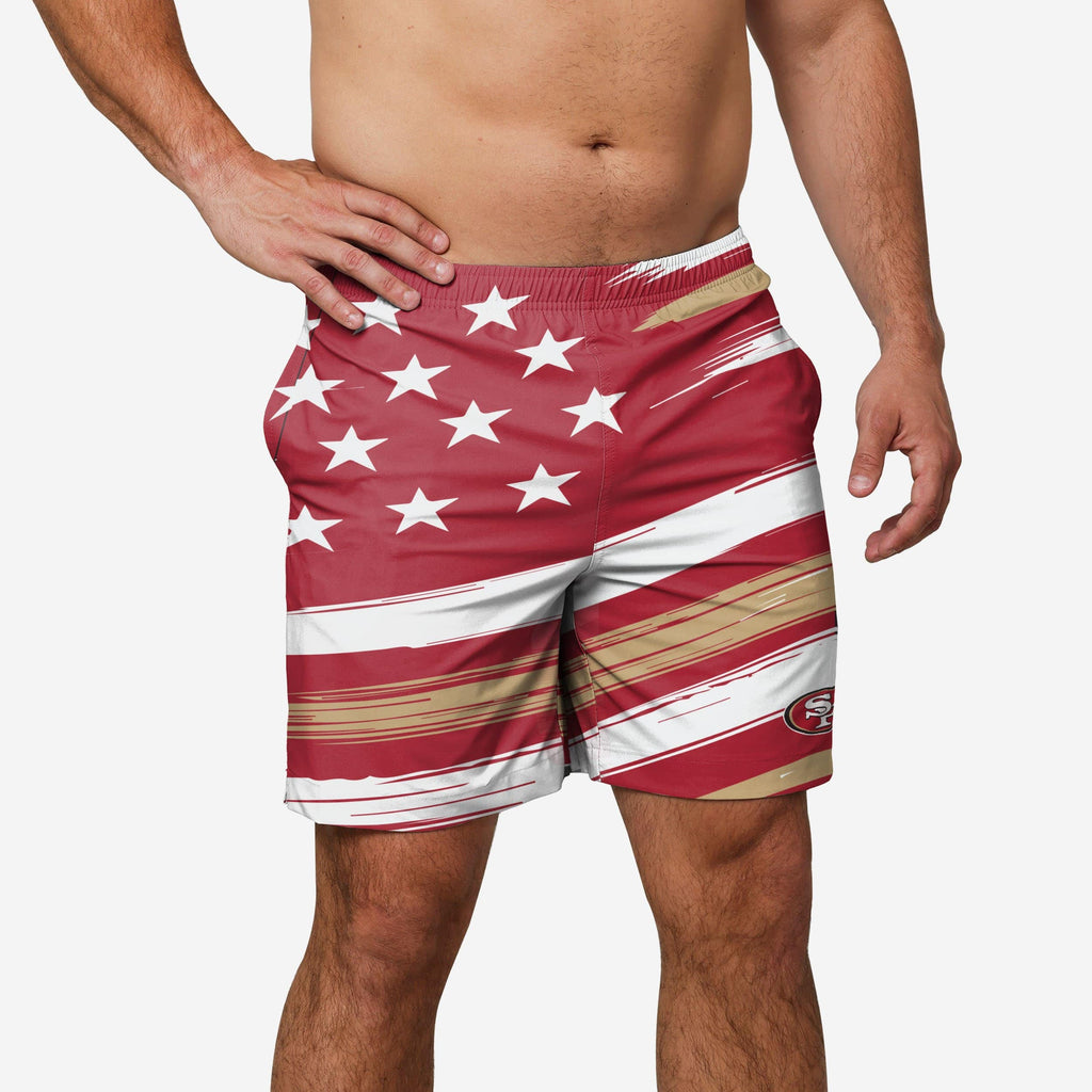 San Francisco 49ers Americana Swimming Trunks FOCO S - FOCO.com