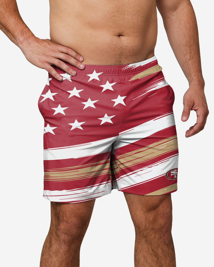 San Francisco 49ers Americana Swimming Trunks FOCO S - FOCO.com