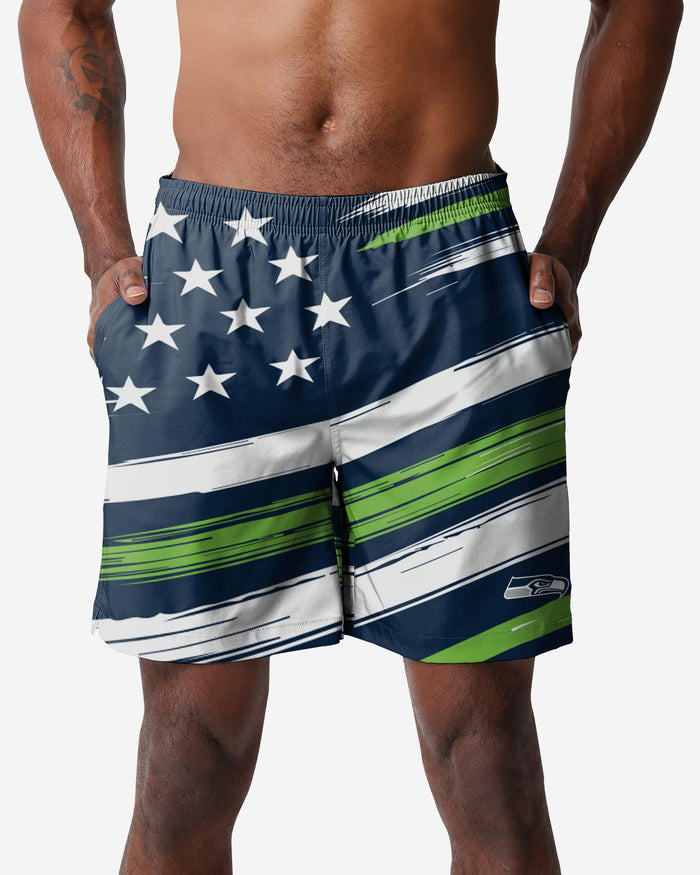 Seattle Seahawks Americana Swimming Trunks FOCO S - FOCO.com