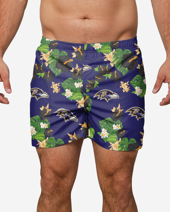 Baltimore Ravens Floral Swimming Trunks FOCO S - FOCO.com