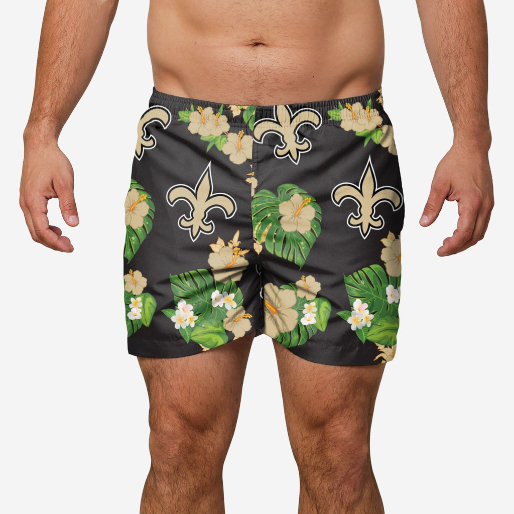 New Orleans Saints Floral Swimming Trunks FOCO S - FOCO.com