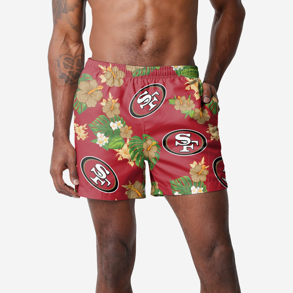 San Francisco 49ers Floral Swimming Trunks FOCO S - FOCO.com