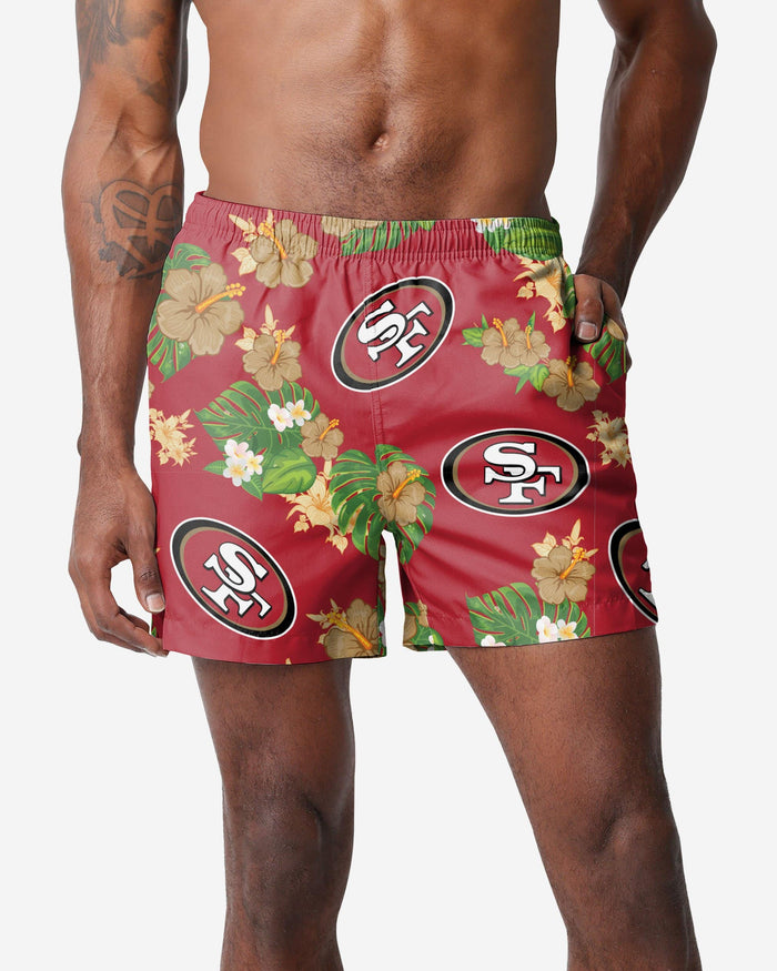 San Francisco 49ers Floral Swimming Trunks FOCO S - FOCO.com