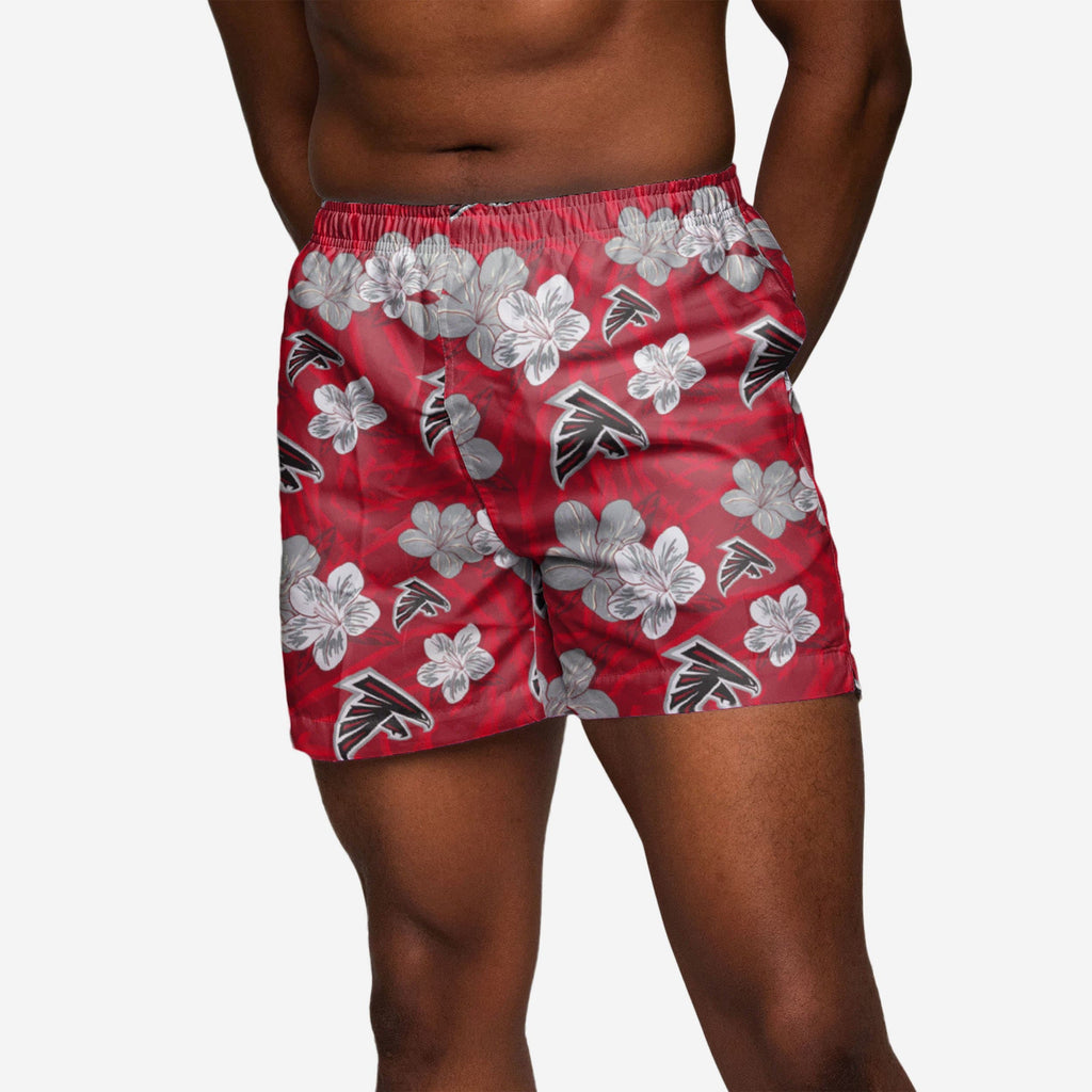 Atlanta Falcons Hibiscus Swimming Trunks FOCO S - FOCO.com