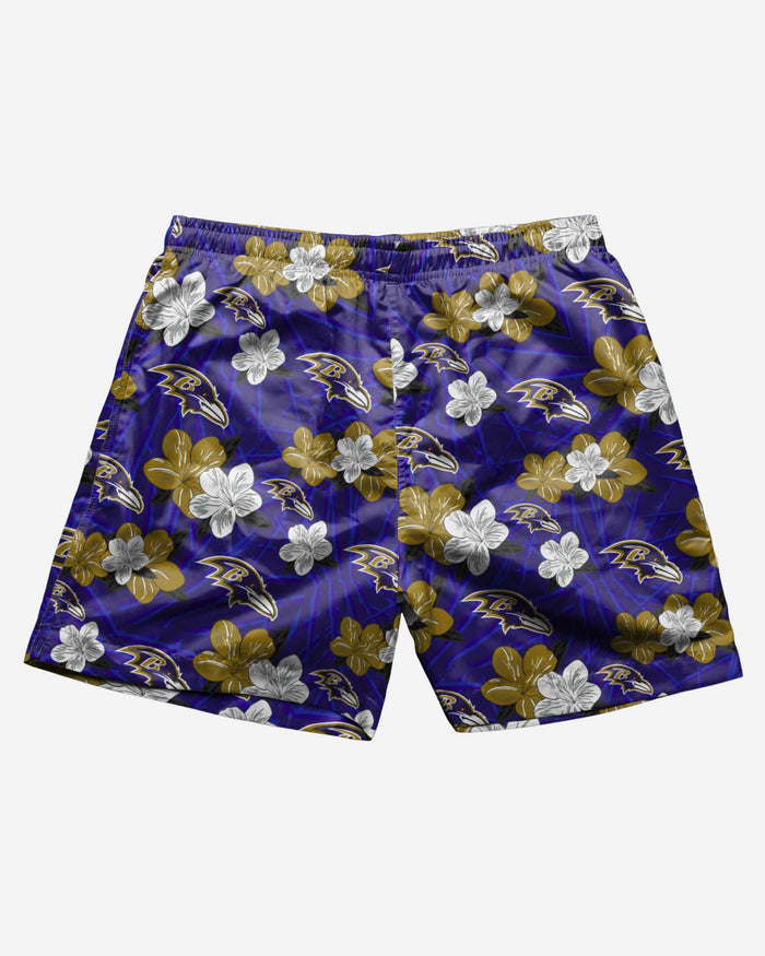 Baltimore Ravens Hibiscus Swimming Trunks FOCO - FOCO.com