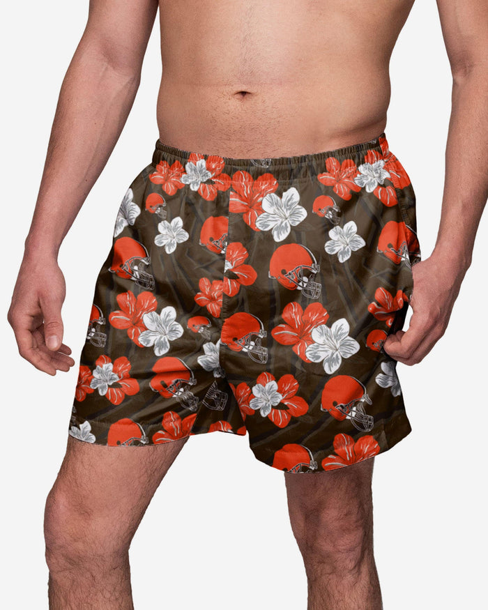 Cleveland Browns Original Hibiscus Swimming Trunks FOCO S - FOCO.com