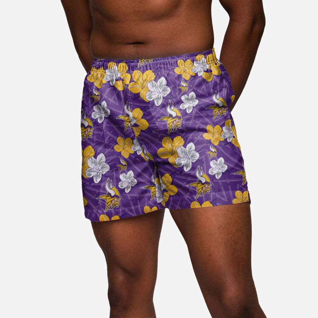 Minnesota Vikings Hibiscus Swimming Trunks FOCO S - FOCO.com