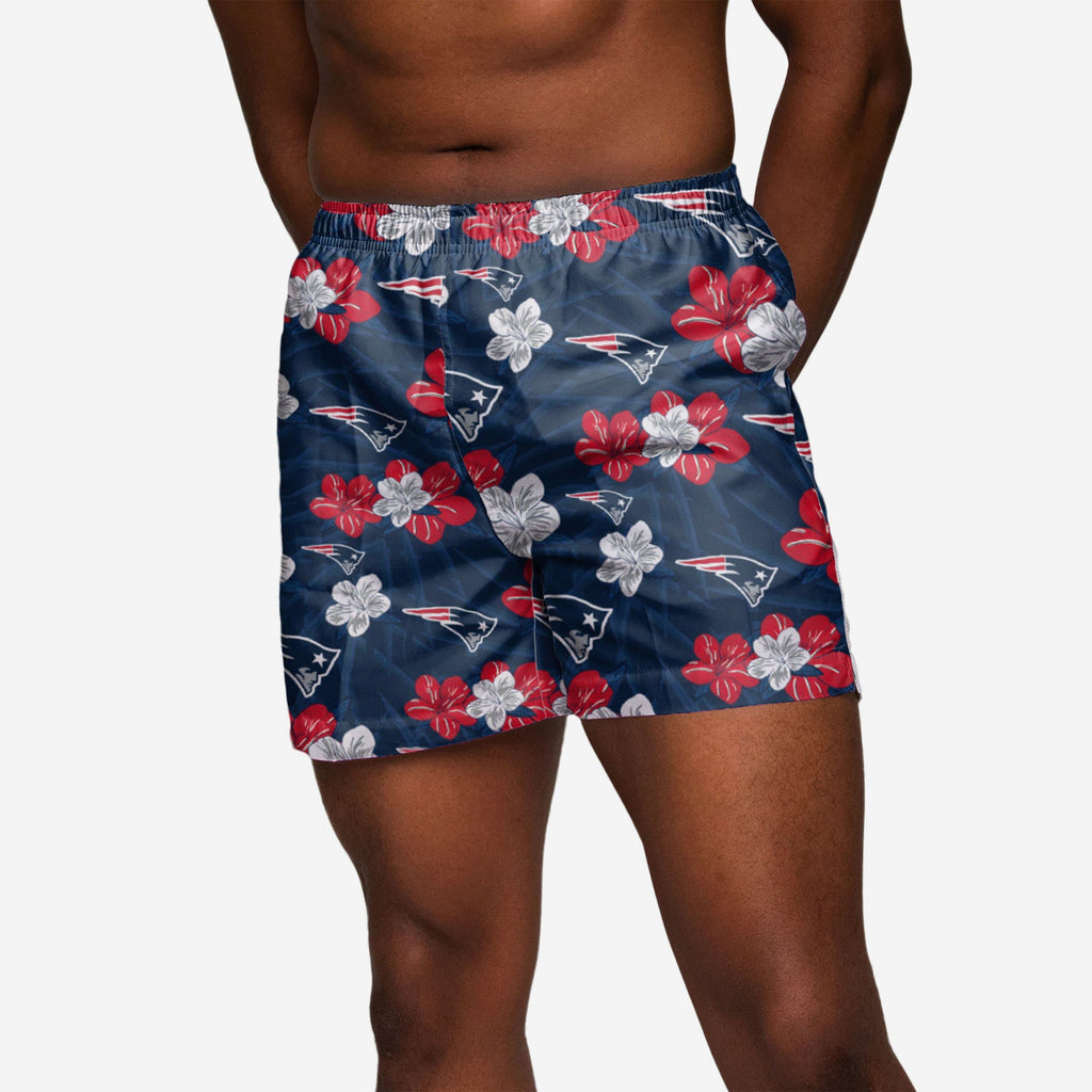 New England Patriots Hibiscus Swimming Trunks FOCO S - FOCO.com