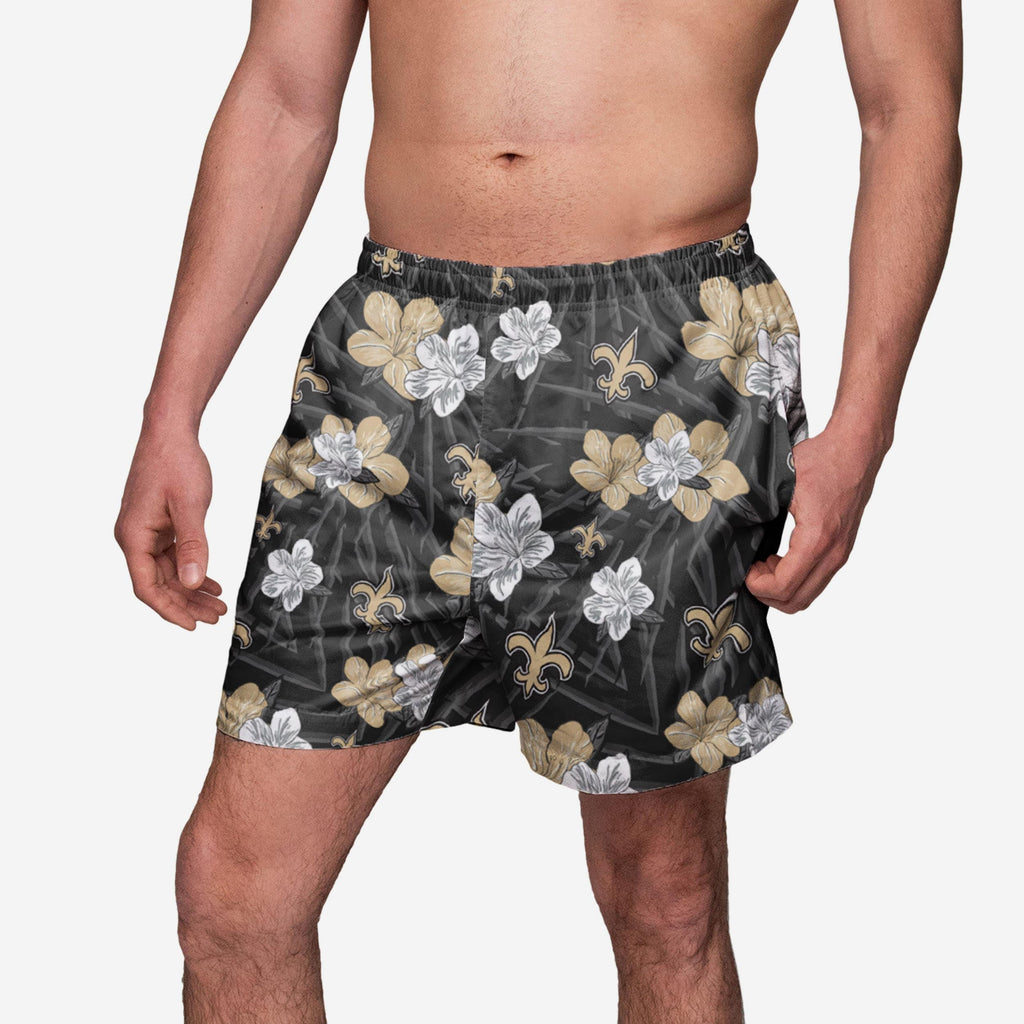 New Orleans Saints Hibiscus Swimming Trunks FOCO S - FOCO.com