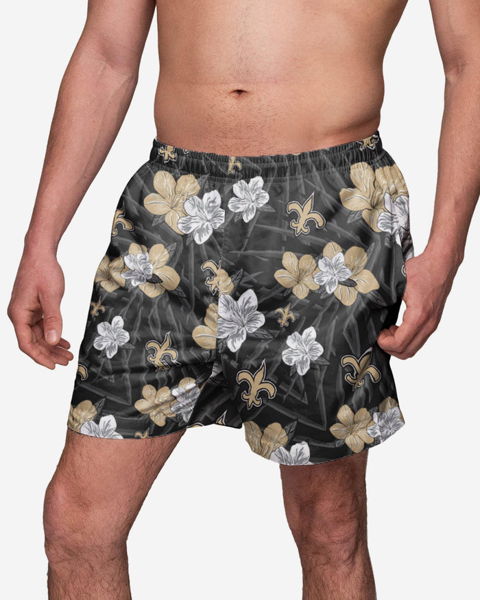 New Orleans Saints Hibiscus Swimming Trunks FOCO S - FOCO.com