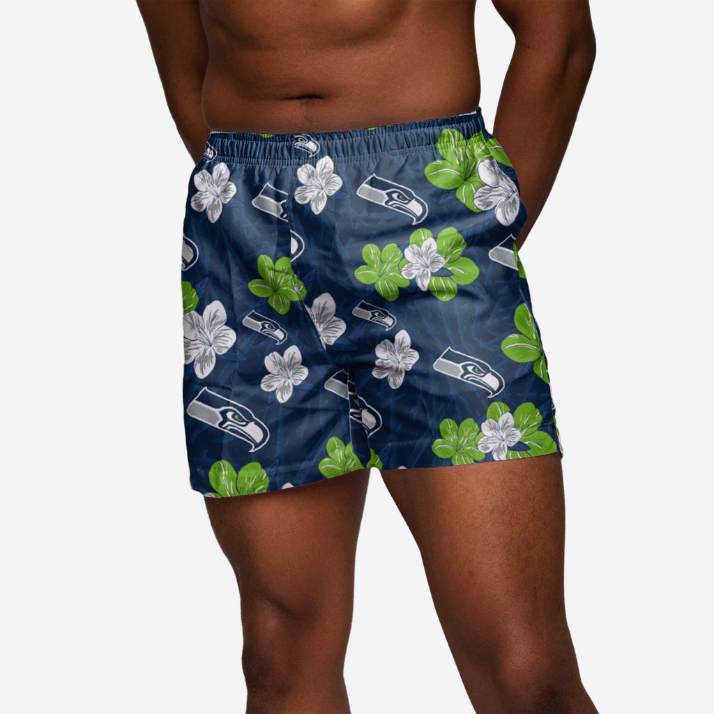 Seattle Seahawks Hibiscus Swimming Trunks FOCO S - FOCO.com