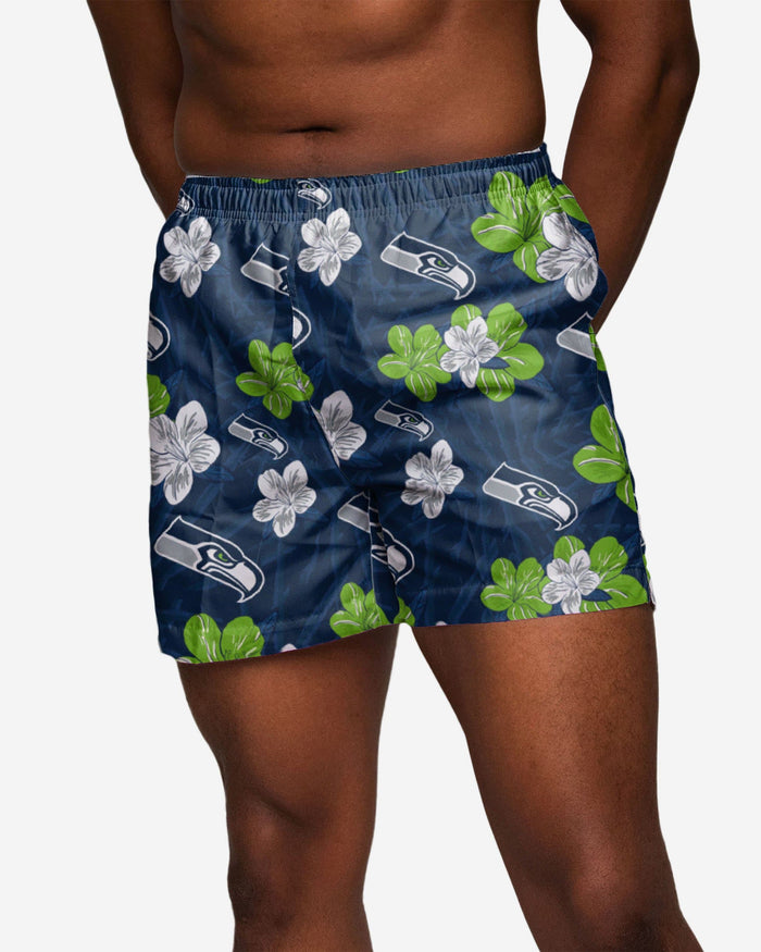 Seattle Seahawks Hibiscus Swimming Trunks FOCO S - FOCO.com