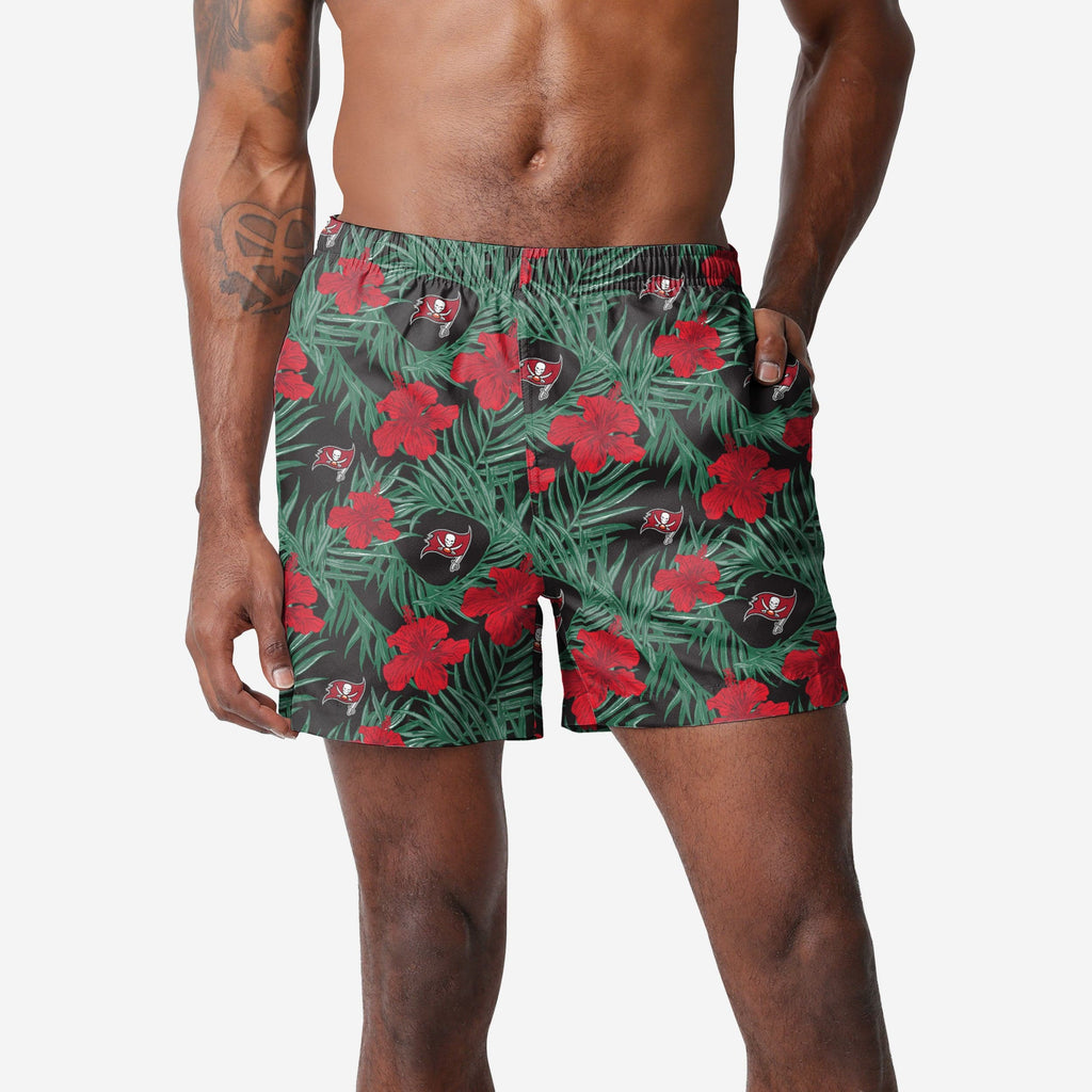 Tampa Bay Buccaneers Hibiscus Swimming Trunks FOCO S - FOCO.com