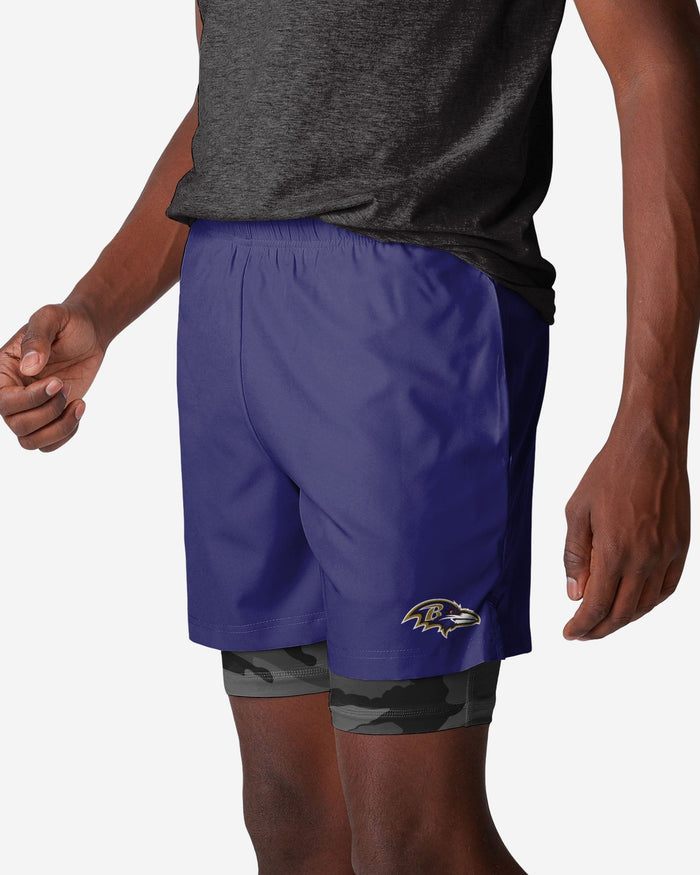 Baltimore Ravens Team Color Camo Liner Shorts FOCO S - FOCO.com