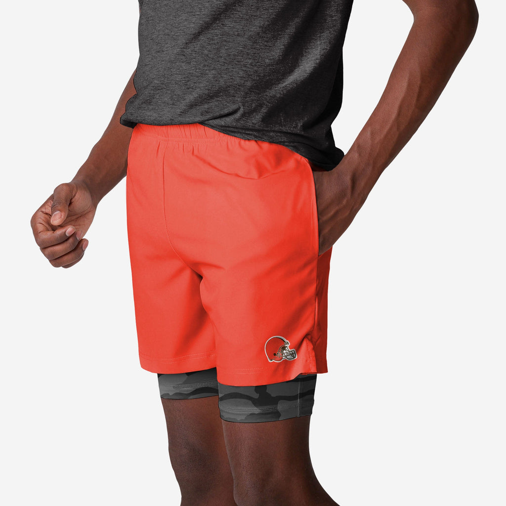 Cleveland Browns Team Color Camo Liner Shorts FOCO S - FOCO.com