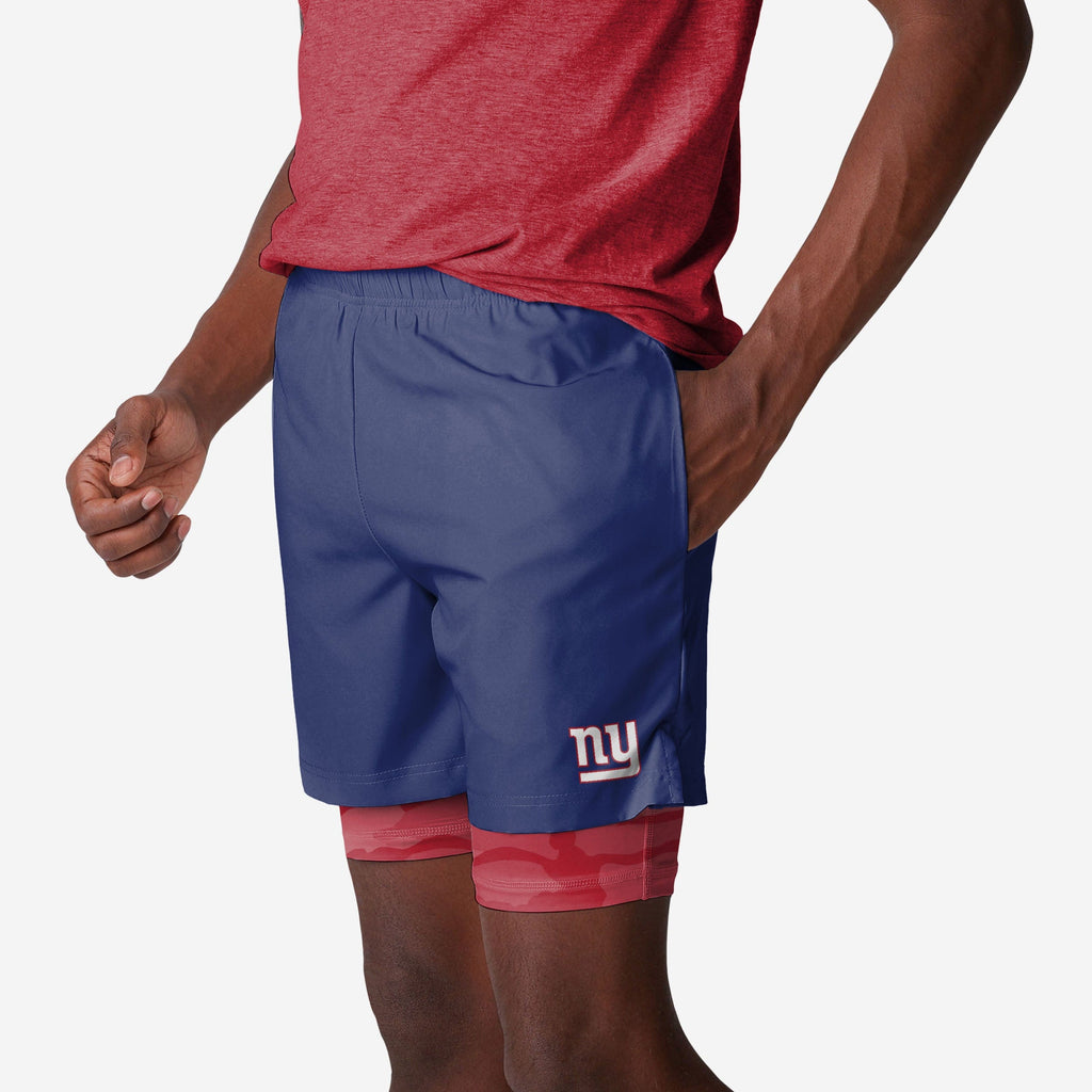 New York Giants Team Color Camo Liner Shorts FOCO S - FOCO.com