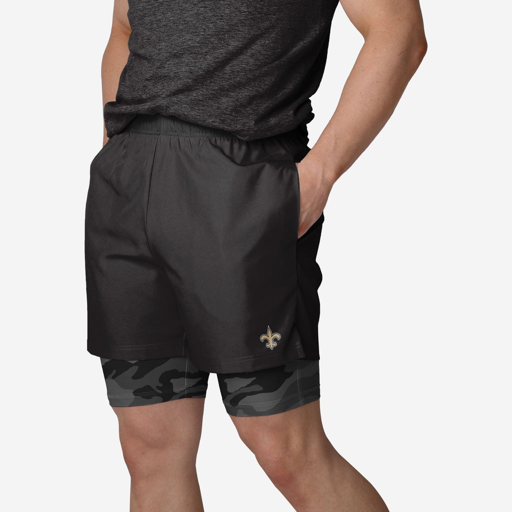 New Orleans Saints Team Color Camo Liner Shorts FOCO S - FOCO.com