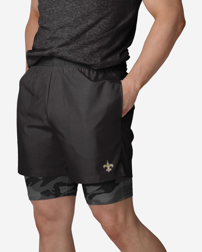 New Orleans Saints Team Color Camo Liner Shorts FOCO S - FOCO.com