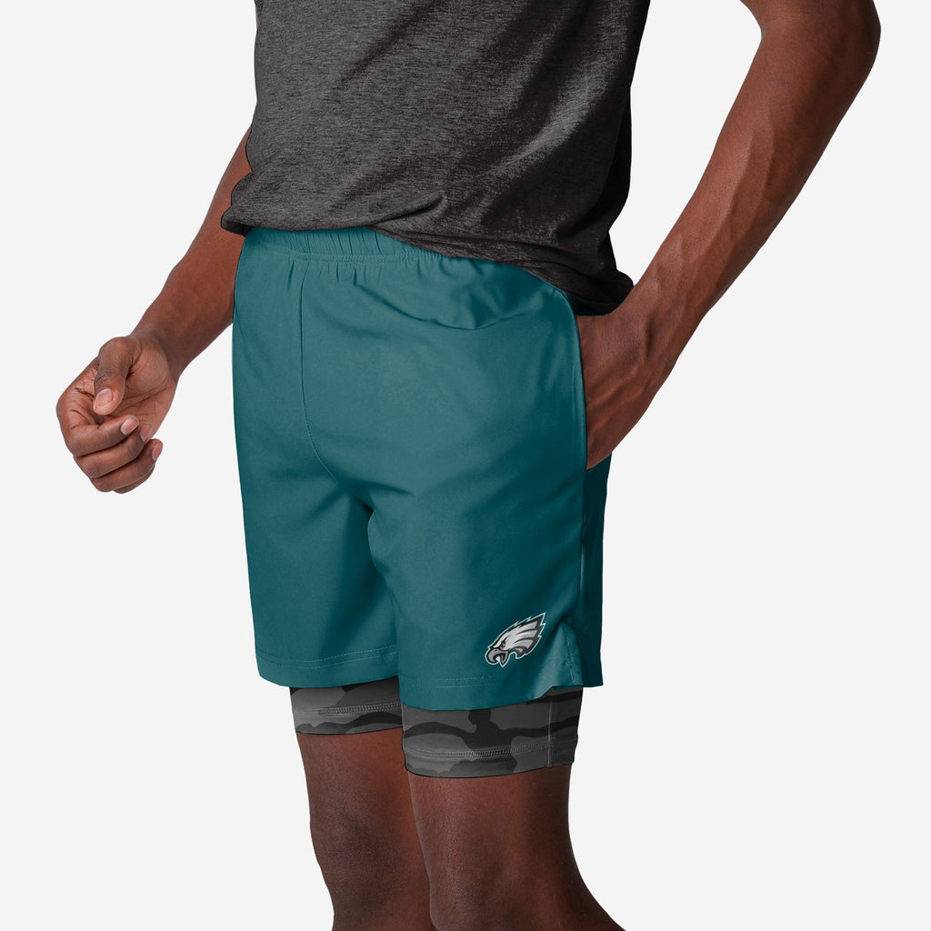 Philadelphia Eagles Team Color Camo Liner Shorts FOCO S - FOCO.com