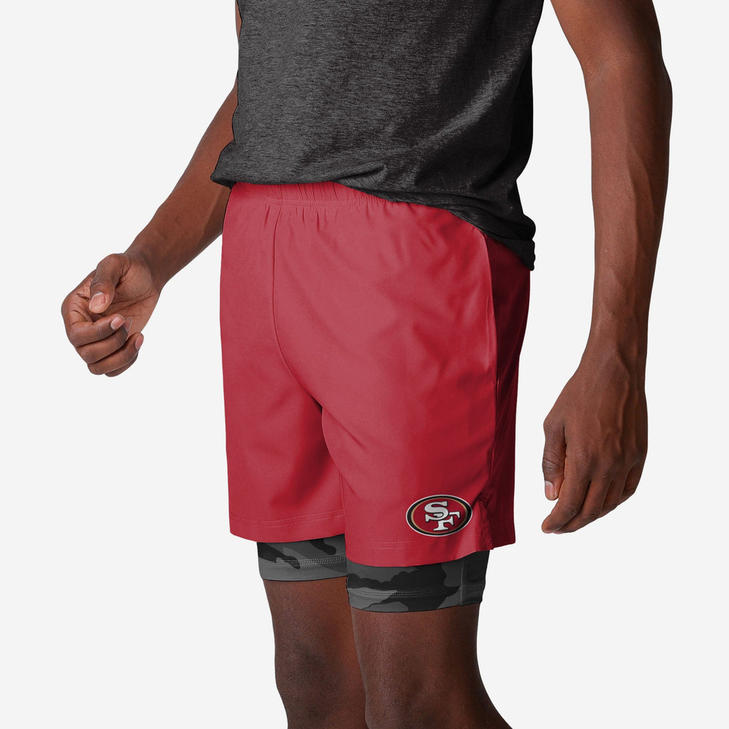 San Francisco 49ers Team Color Camo Liner Shorts FOCO S - FOCO.com