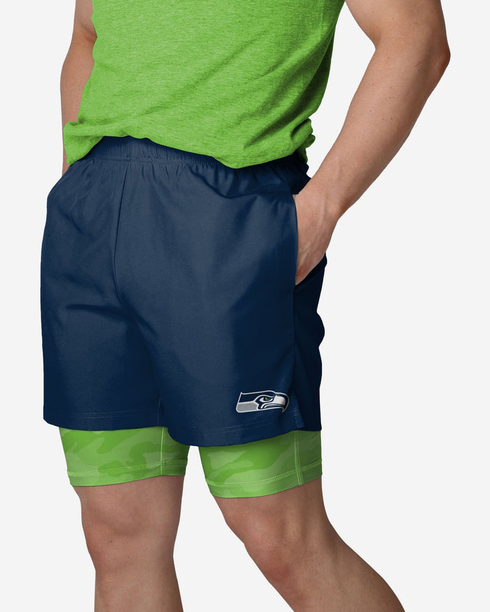 Seattle Seahawks Team Color Camo Liner Shorts FOCO S - FOCO.com