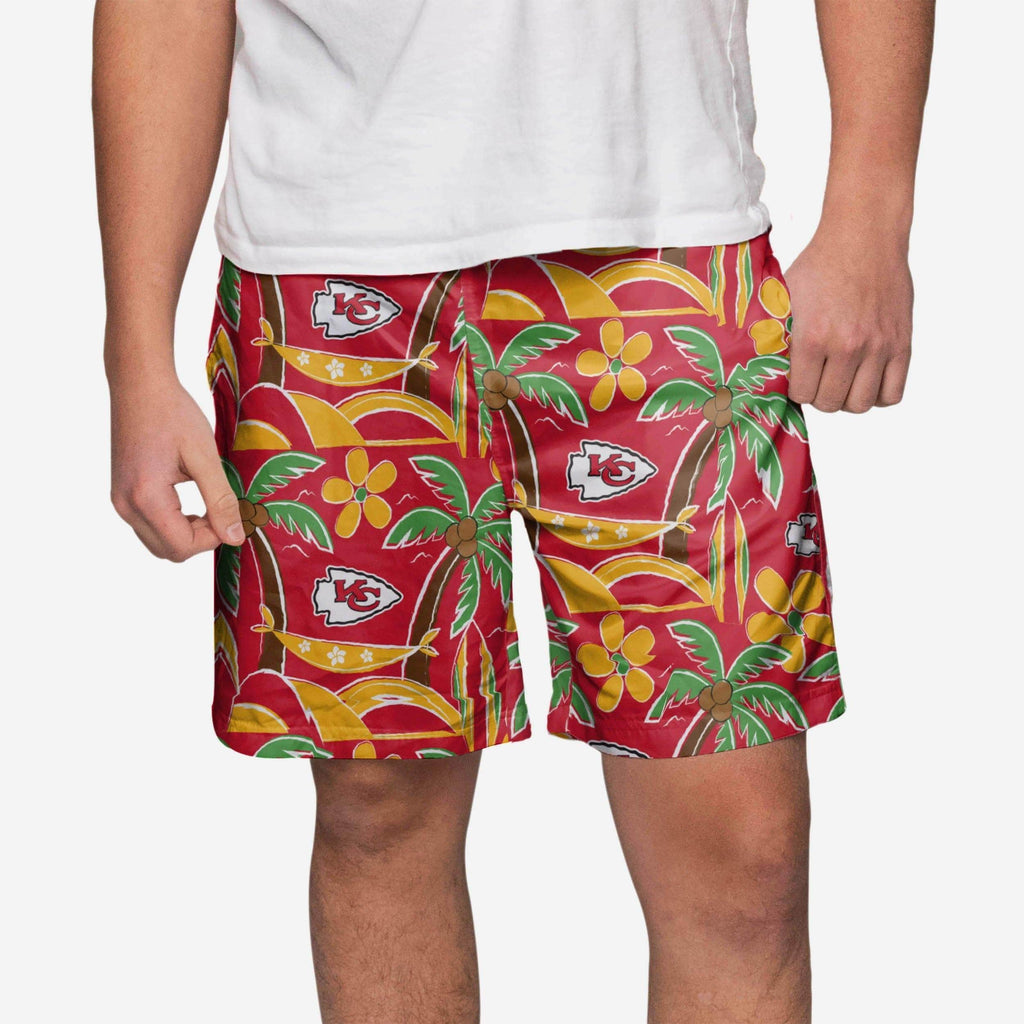 Kansas City Chiefs Tropical Swimming Trunks FOCO S - FOCO.com