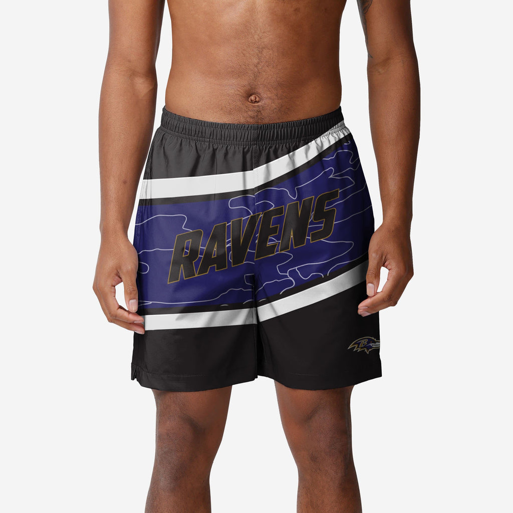 Baltimore Ravens Big Wordmark Swimming Trunks FOCO S - FOCO.com