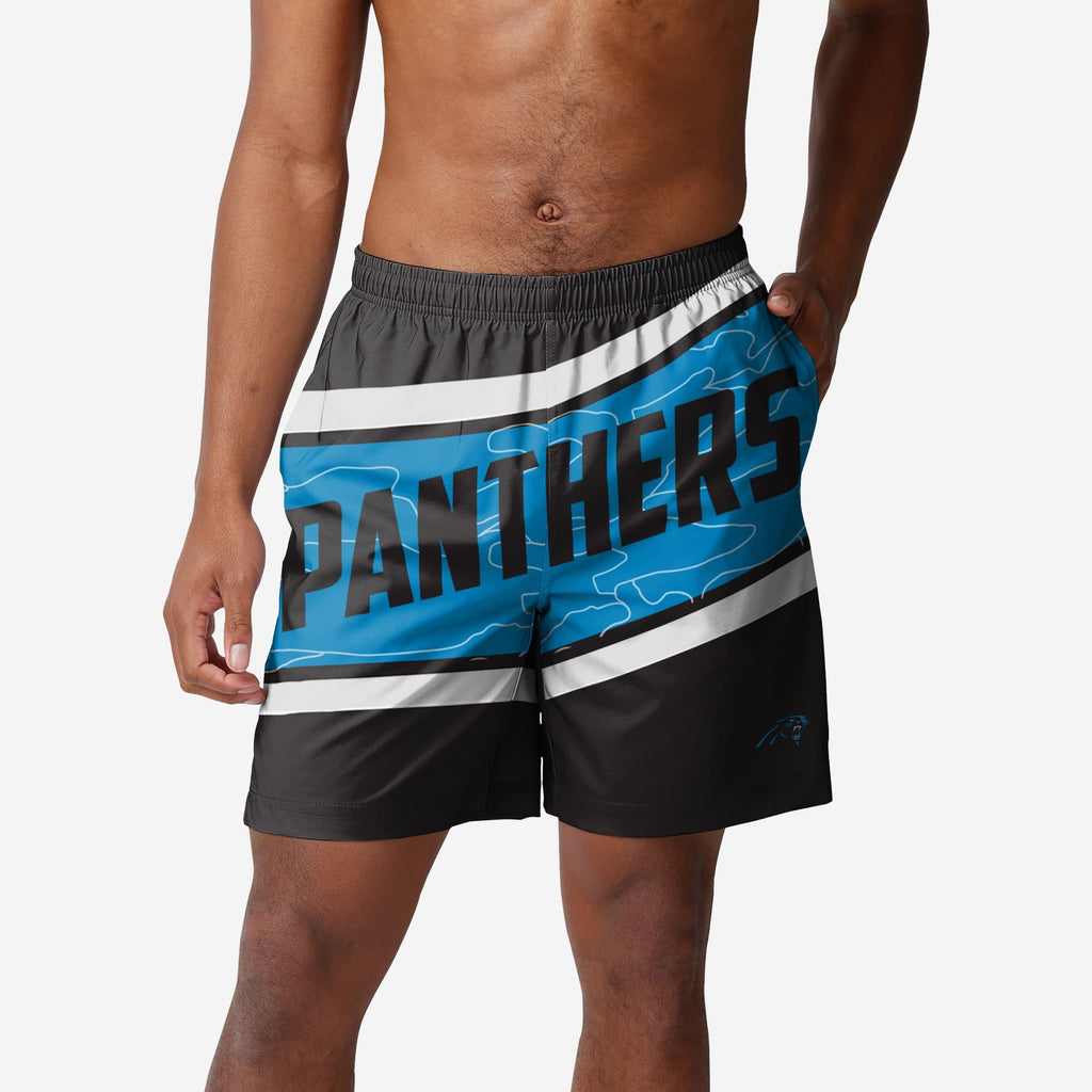 Carolina Panthers Big Wordmark Swimming Trunks FOCO S - FOCO.com