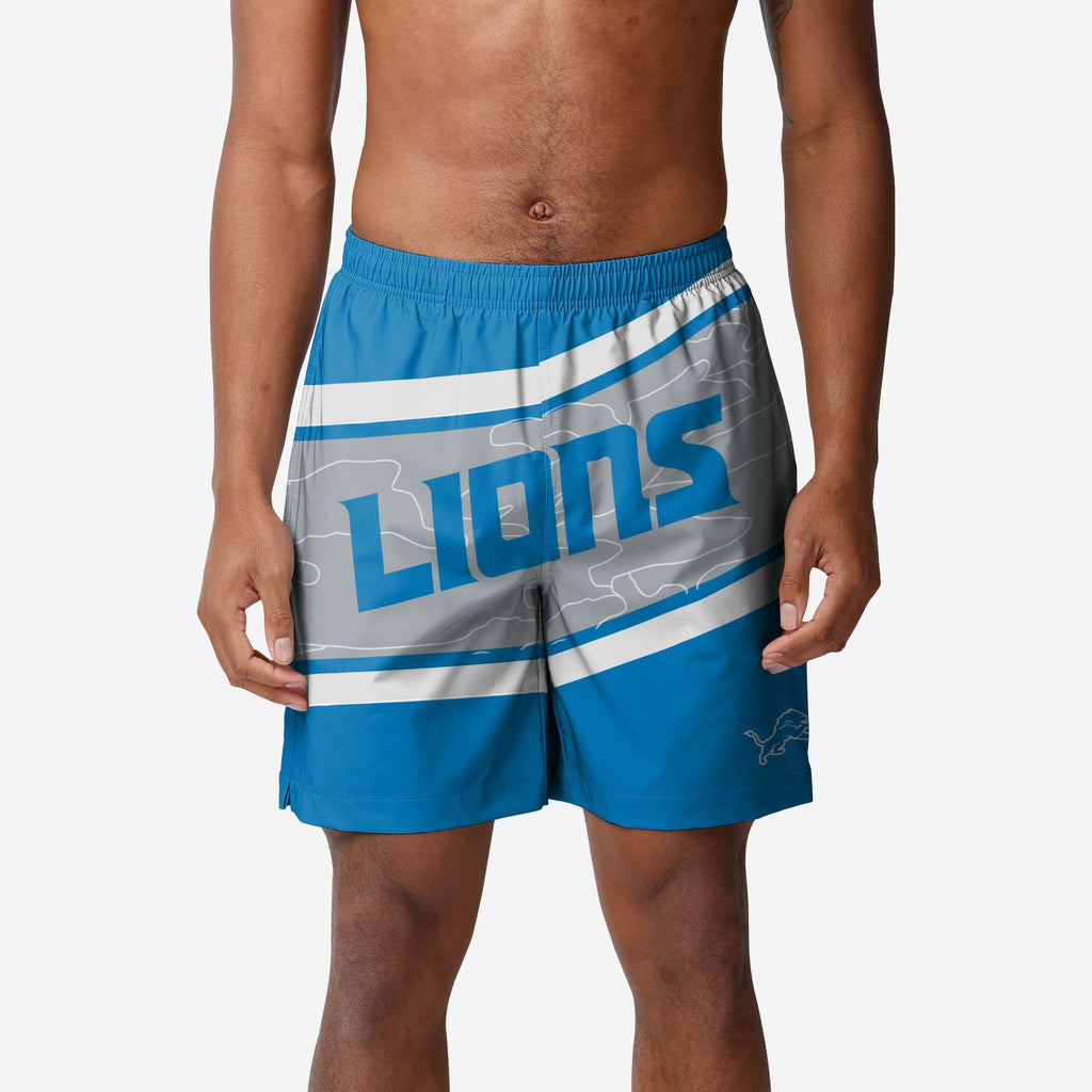 Detroit Lions Big Wordmark Swimming Trunks FOCO S - FOCO.com