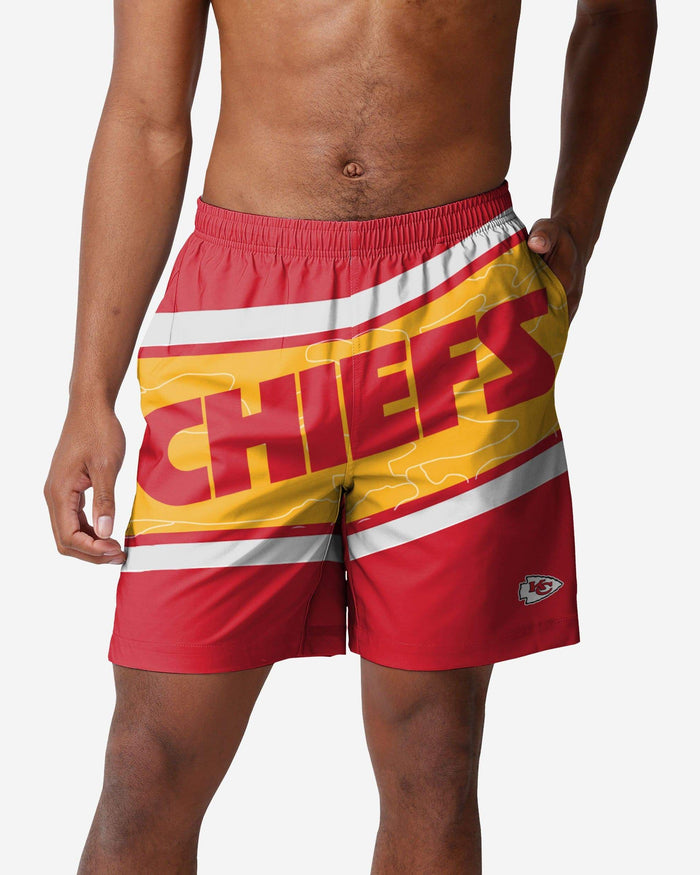 Kansas City Chiefs Big Wordmark Swimming Trunks FOCO S - FOCO.com