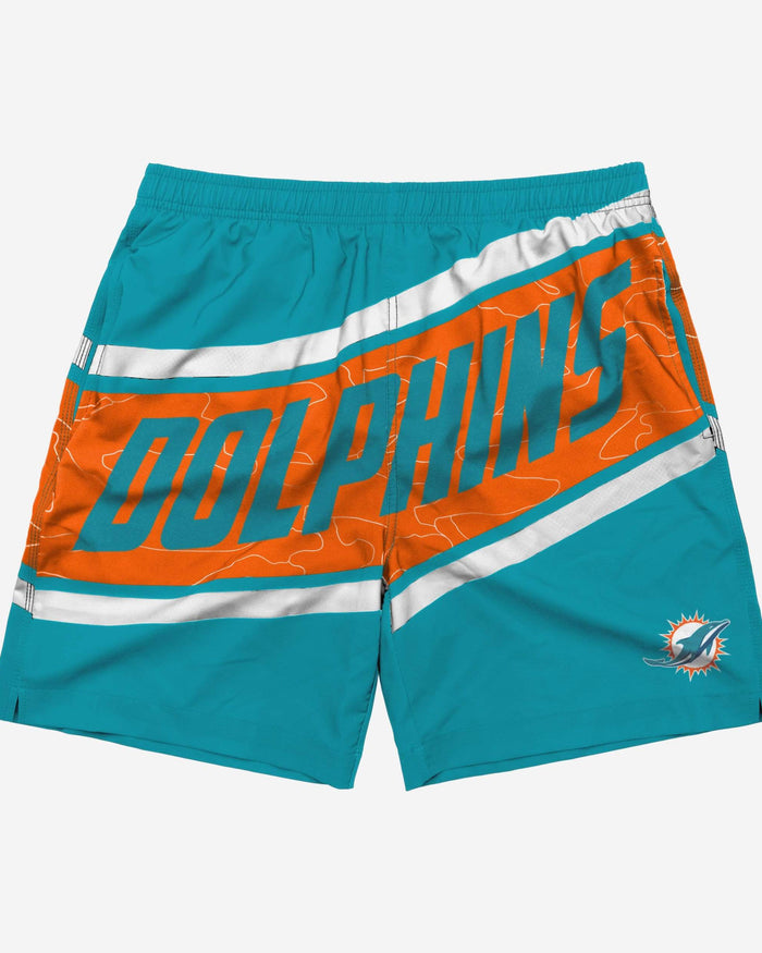Miami Dolphins Big Wordmark Swimming Trunks FOCO - FOCO.com
