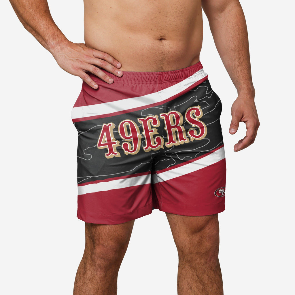 San Francisco 49ers Big Wordmark Swimming Trunks FOCO S - FOCO.com