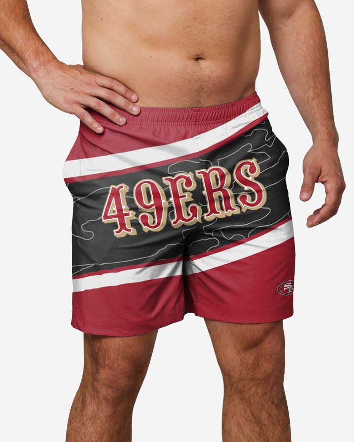 San Francisco 49ers Big Wordmark Swimming Trunks FOCO S - FOCO.com