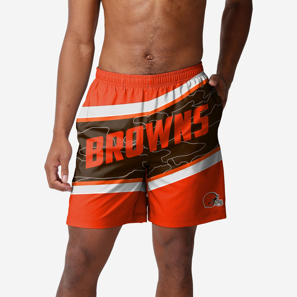 Cleveland Browns Big Wordmark Swimming Trunks FOCO S - FOCO.com