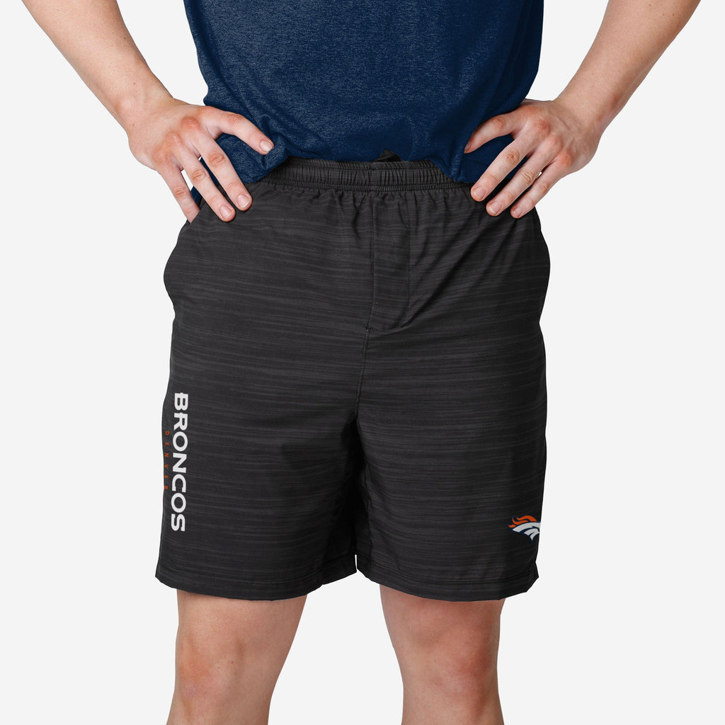 Denver Broncos Heathered Black Woven Liner Shorts FOCO S - FOCO.com