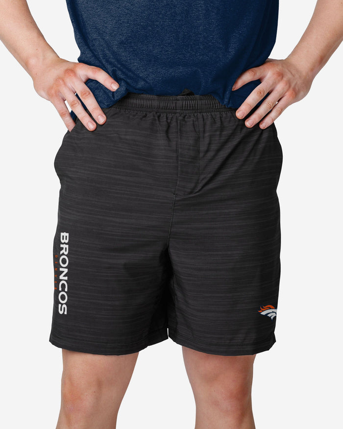 Denver Broncos Heathered Black Woven Liner Shorts FOCO S - FOCO.com