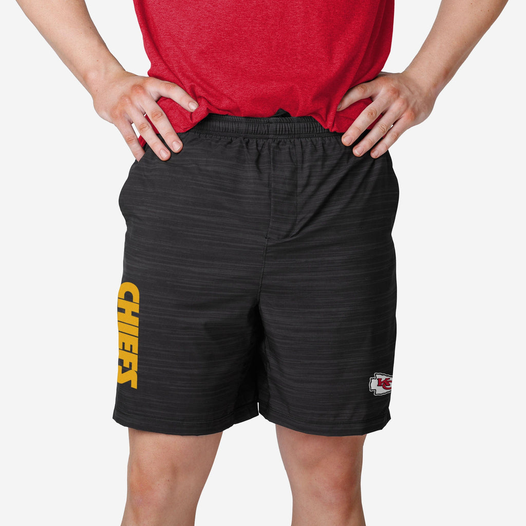 Kansas City Chiefs Heathered Black Woven Liner Shorts FOCO S - FOCO.com