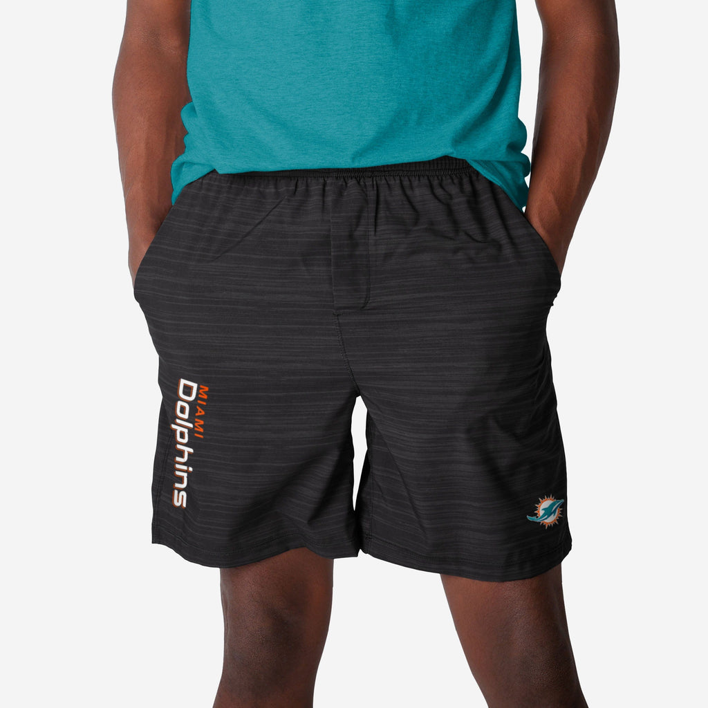 Miami Dolphins Heathered Black Woven Liner Shorts FOCO S - FOCO.com