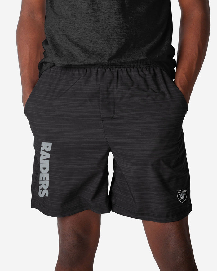 Las Vegas Raiders Heathered Black Woven Liner Shorts FOCO S - FOCO.com