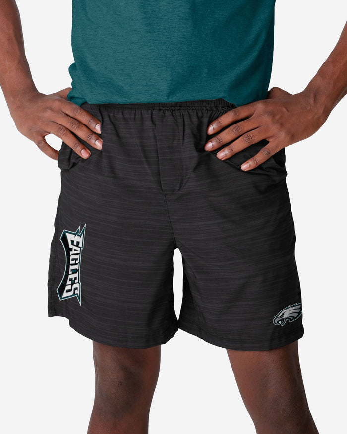 Philadelphia Eagles Heathered Black Woven Liner Shorts FOCO S - FOCO.com