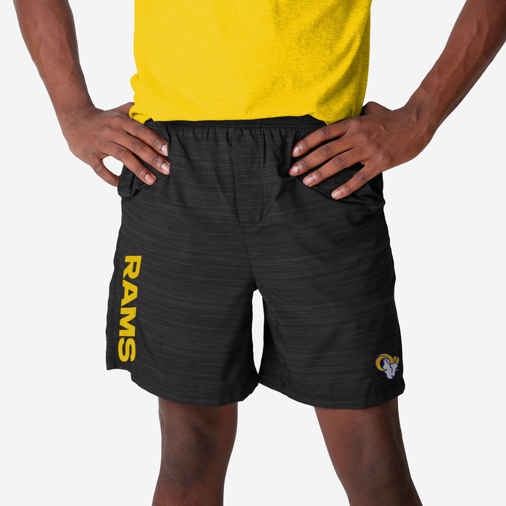 Los Angeles Rams Heathered Black Woven Liner Shorts FOCO S - FOCO.com