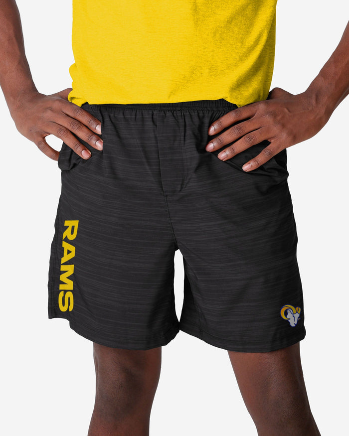 Los Angeles Rams Heathered Black Woven Liner Shorts FOCO S - FOCO.com