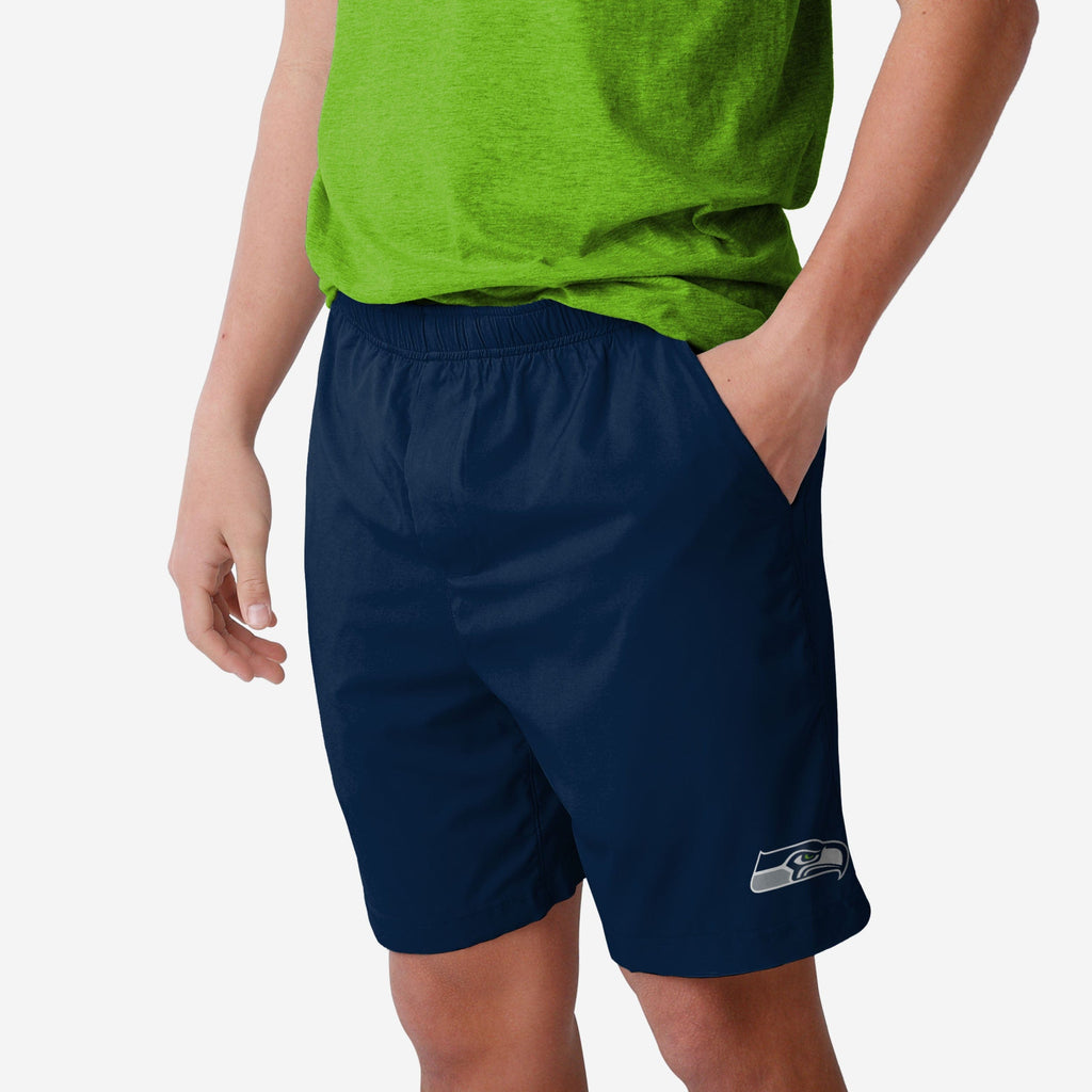 Seattle Seahawks Solid Woven Shorts FOCO S - FOCO.com