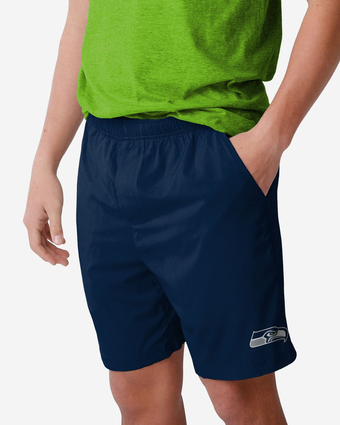 Seattle Seahawks Solid Woven Shorts FOCO S - FOCO.com