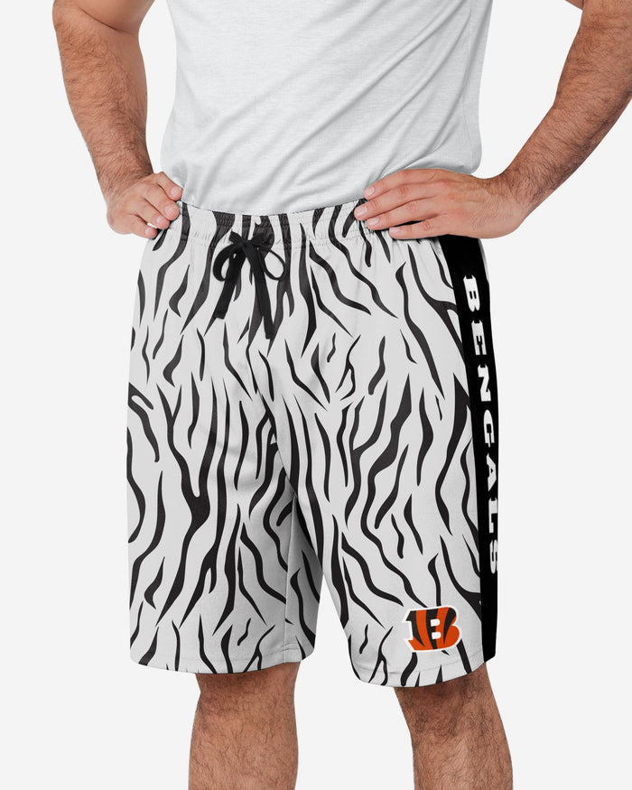 Cincinnati Bengals White Stripe Training Shorts FOCO S - FOCO.com