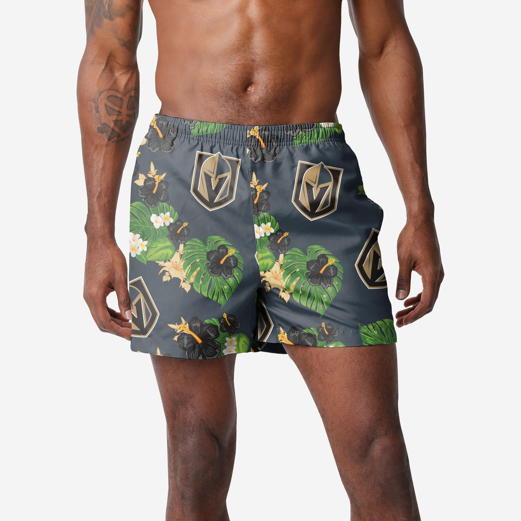 Vegas Golden Knights Floral Swimming Trunks FOCO S - FOCO.com