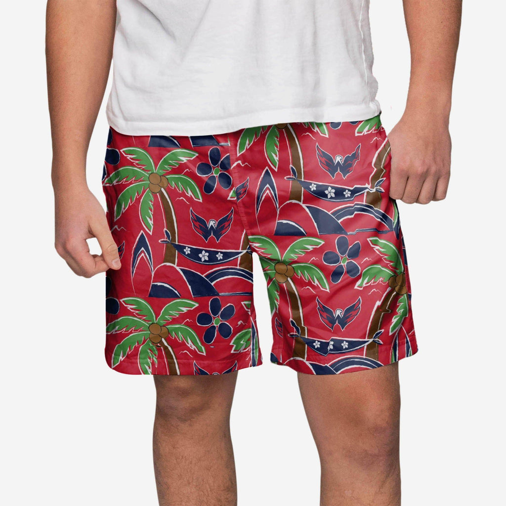 Washington Capitals Tropical Swimming Trunks FOCO S - FOCO.com