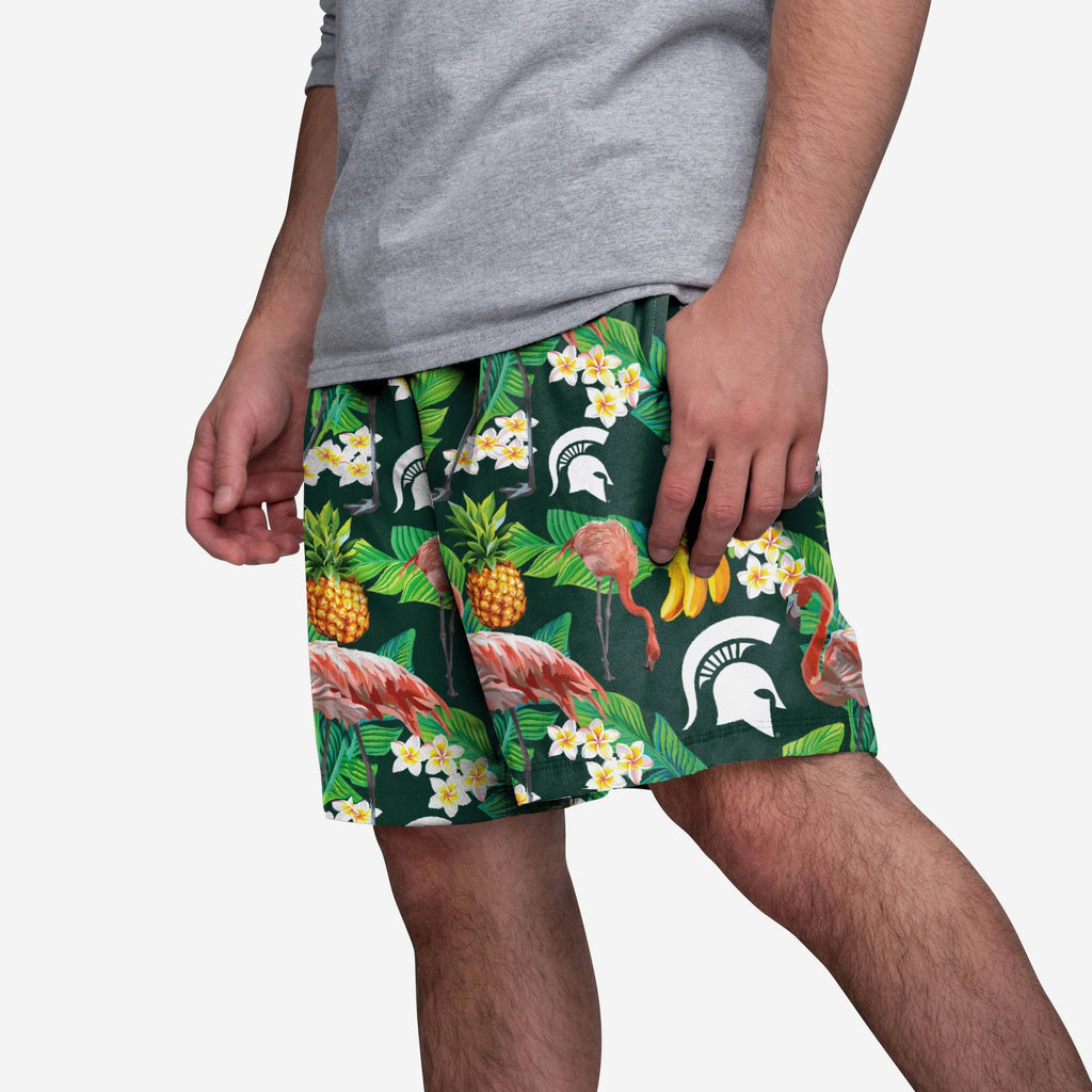 Michigan State Spartans Floral Shorts FOCO S - FOCO.com