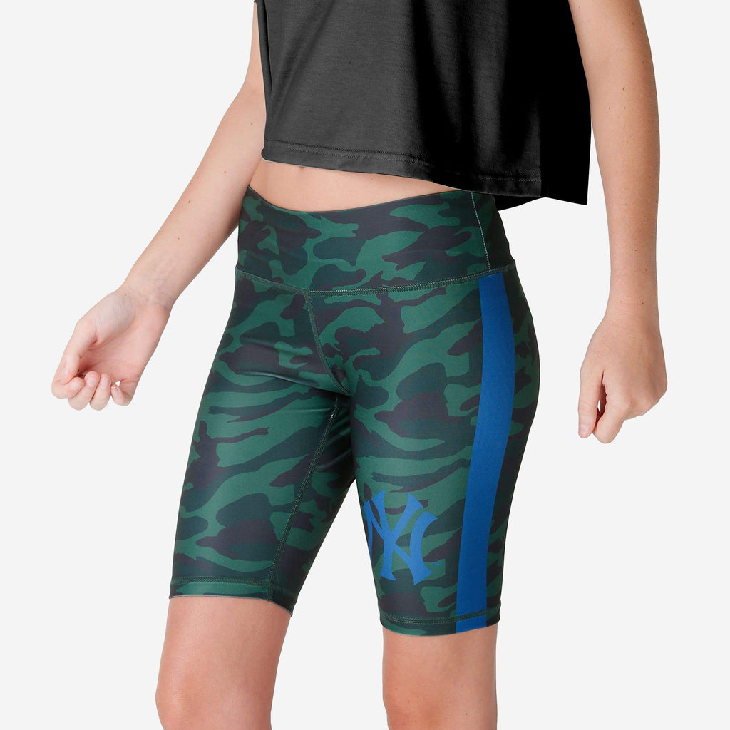 New York Yankees Womens Camo Bike Shorts FOCO S - FOCO.com